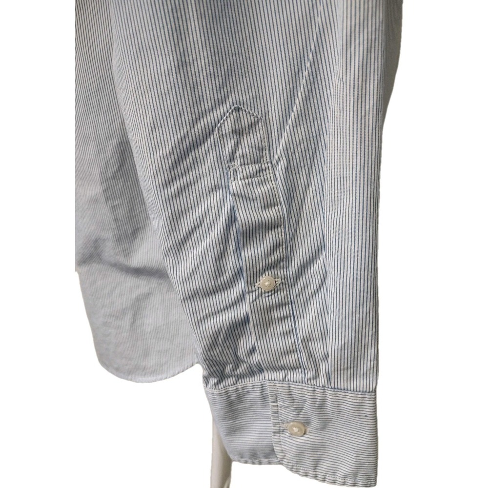 J.Crew Button‎ Down Shirt Men L Blue Striped Long Sleeve Preppy Classic Business - Picture 15 of 15